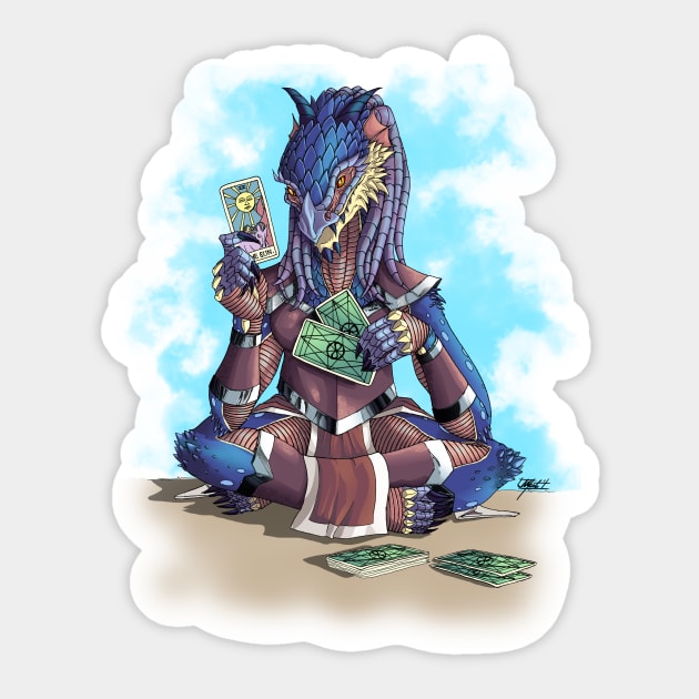 Dragonborn Tarot Reader Sticker by Indi Martin